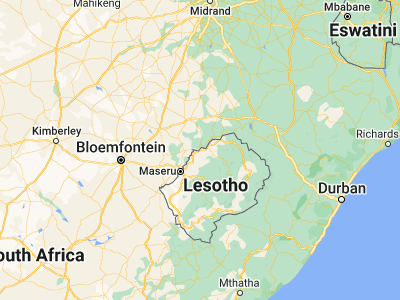 Map showing location of Maputsoe (-28.8866, 27.89914)