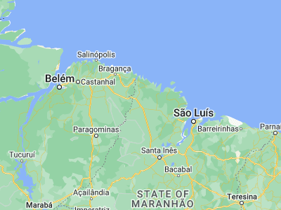 Map showing location of Maracaçumé (-2.04278, -45.95917)