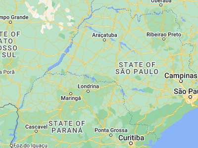 Map showing location of Maracaí (-22.61056, -50.66722)