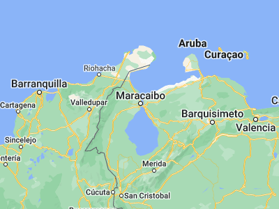 Map showing location of Maracaibo (10.63167, -71.64056)
