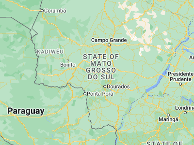 Map showing location of Maracaju (-21.61444, -55.16833)