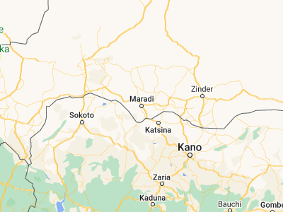 Map showing location of Maradi (13.5, 7.10174)
