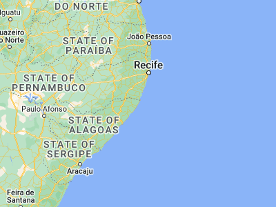 Map showing location of Maragogi (-9.01222, -35.2225)
