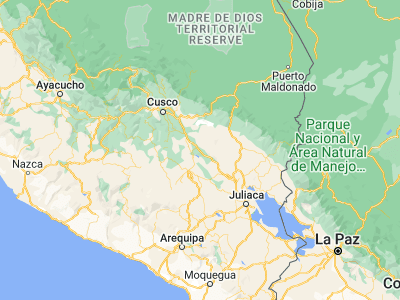 Map showing location of Maranganí (-14.35778, -71.16861)