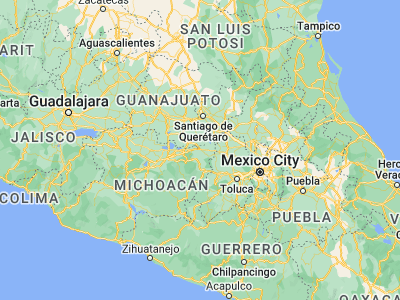 Map showing location of Maravatío (19.89167, -100.44229)