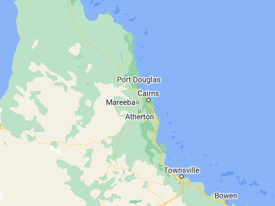 Map showing location of Mareeba (-16.995, 145.42323)