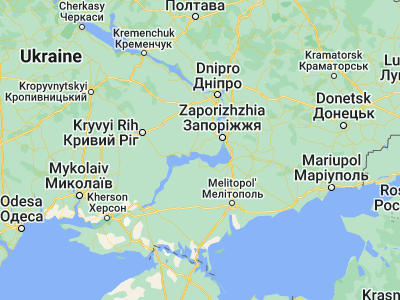 Map showing location of Marhanets’ (47.63543, 34.62769)