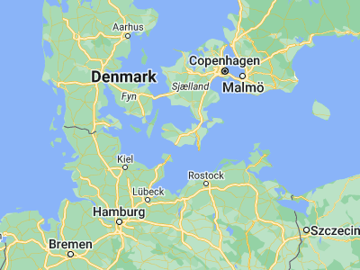 Map showing location of Maribo (54.77662, 11.50017)
