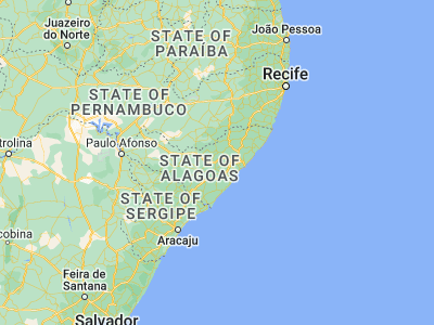 Map showing location of Maribondo (-9.57722, -36.30528)