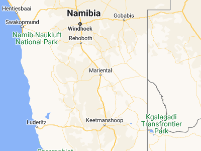 Map showing location of Mariental (-24.63333, 17.96667)