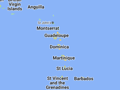 Map showing location of Marigot (15.53333, -61.3)