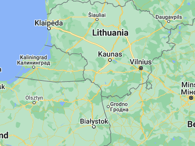 Map showing location of Marijampolė (54.56667, 23.35)
