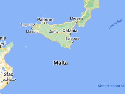 Map showing location of Marina di Ragusa (36.78333, 14.55)