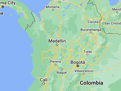 Map showing location of Marinilla (6.17358, -75.33621)