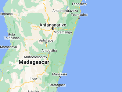 Map showing location of Marolambo (-20.05, 48.11667)