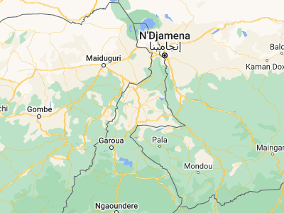 Map showing location of Maroua (10.59095, 14.31592)