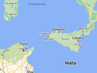 Map showing location of Marsala (37.79664, 12.43518)