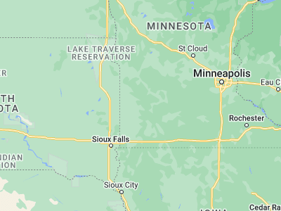 Map showing location of Marshall (44.4469, -95.78835)