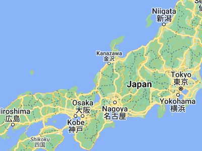 Map showing location of Maruoka (36.1534, 136.27029)