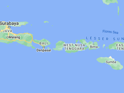 Map showing location of Masbagik (-8.622, 116.4773)