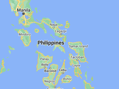 Map showing location of Masbate (12.36667, 123.61667)