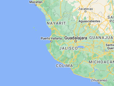 Map showing location of Mascota (20.52576, -104.78782)