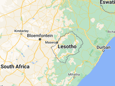 Map showing location of Maseru (-29.31667, 27.48333)