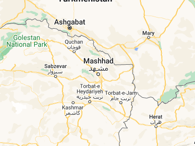 Map showing location of Mashhad (36.31559, 59.56796)