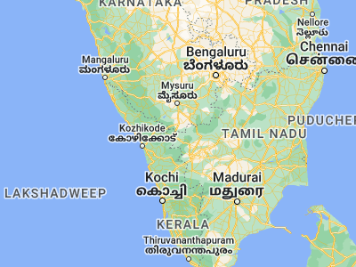 Map showing location of Masinigudi (11.56667, 76.66667)