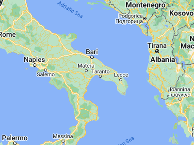 Map showing location of Massafra (40.59194, 17.11528)