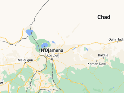 Map showing location of Massakory (12.996, 15.72927)