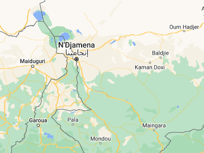 Map showing location of Massenya (11.4039, 16.1705)