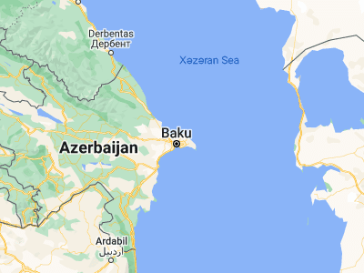 Map showing location of Maştağa (40.53278, 50.00389)