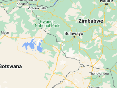 Map showing location of Masunga (-20.62455, 27.44875)