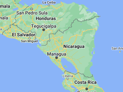 Map showing location of Matagalpa (12.92559, -85.91747)