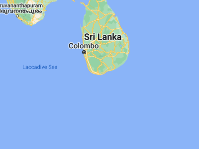 Map showing location of Matara (5.94851, 80.53528)