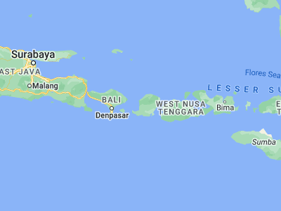 Map showing location of Mataram (-8.58333, 116.11667)