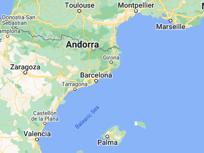 Map showing location of Mataró (41.54211, 2.4445)