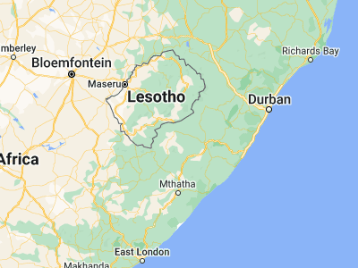 Map showing location of Matatiele (-30.34357, 28.81161)