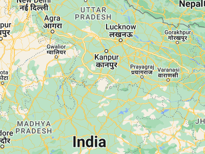 Map showing location of Mataundh (25.43616, 80.1567)