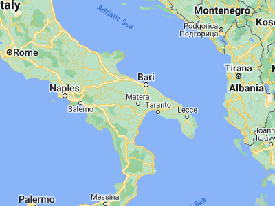 Map showing location of Matera (40.66852, 16.60158)