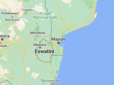 Map showing location of Matola (-25.96222, 32.45889)