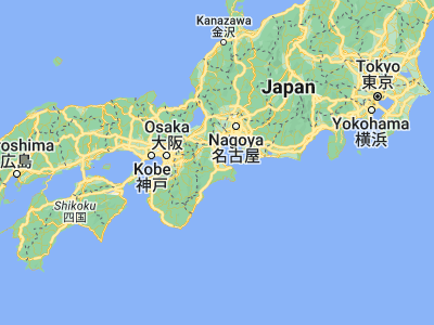 Map showing location of Matsuzaka (34.56667, 136.53333)