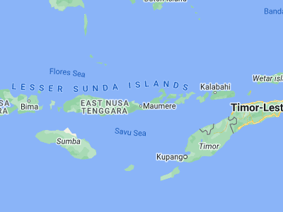 Map showing location of Maumere (-8.6199, 122.2111)