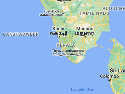 Map showing location of Māvelikara (9.26667, 76.55)