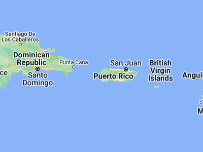 Map showing location of Mayagüez (18.20107, -67.13962)