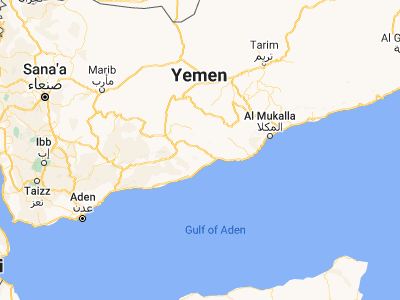 Map showing location of Mayfa‘ah (14.27042, 47.5612)