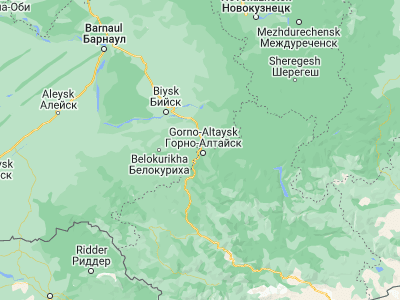 Map showing location of Mayma (52.01577, 85.90963)