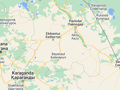 Map showing location of Mayqayyng (51.46088, 75.80481)