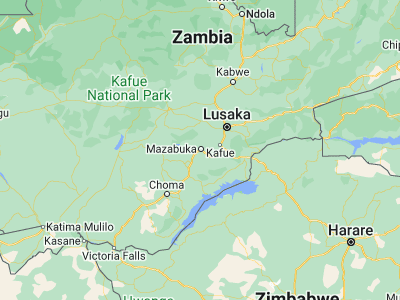 Map showing location of Mazabuka (-15.85601, 27.748)
